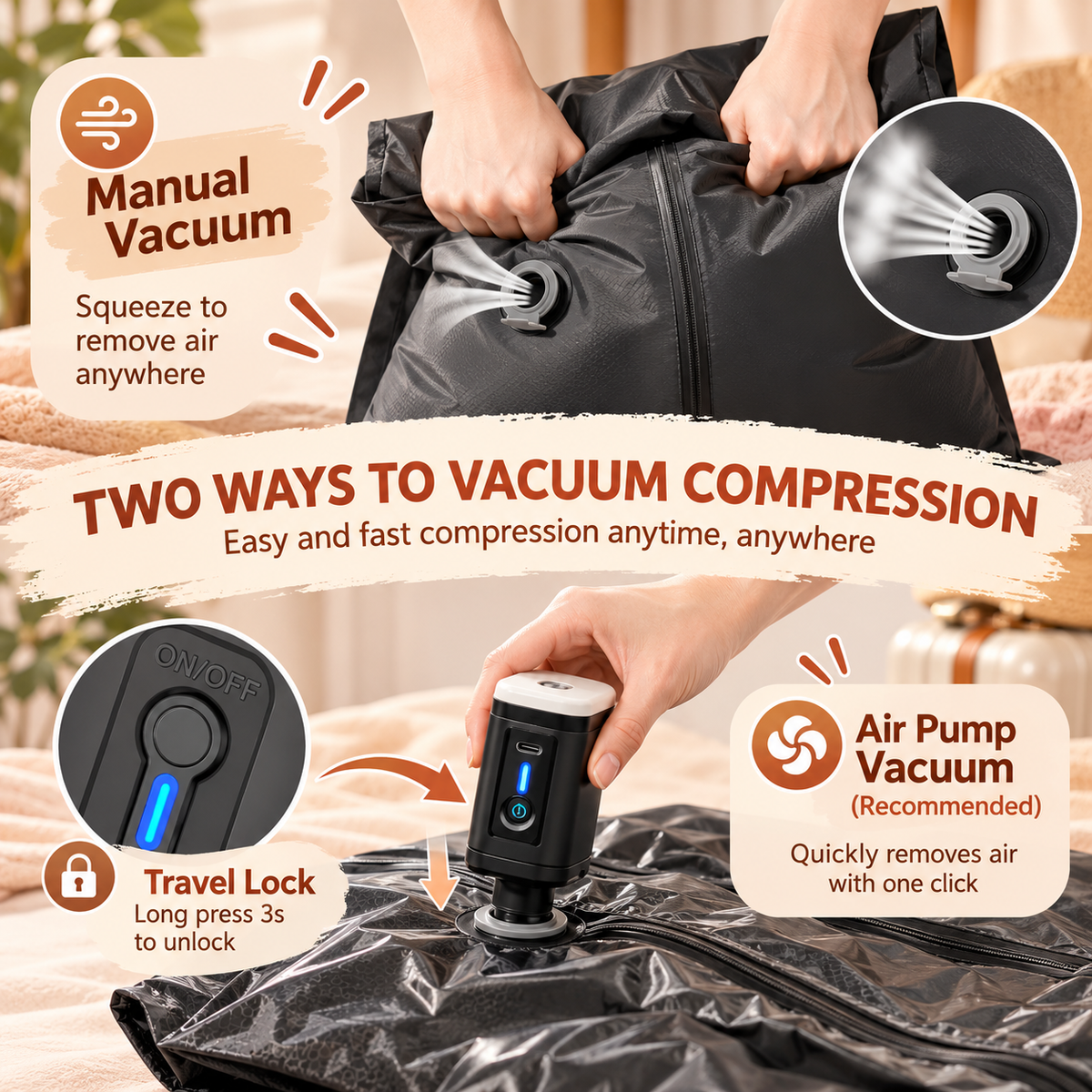 Shelfora VacuPack Travel Compression Bag